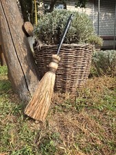 Mini black witch broom broomstick wiccan besom 22 inches witch broom black authe