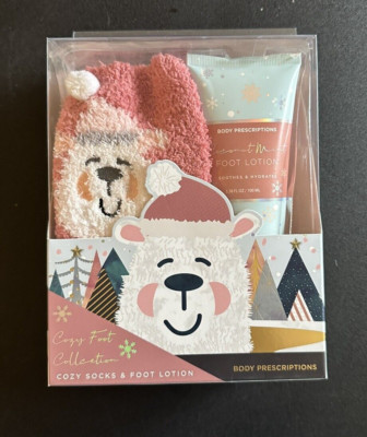 Body Prescriptions polar bear cozy socks & Pepperment Foot Lotion