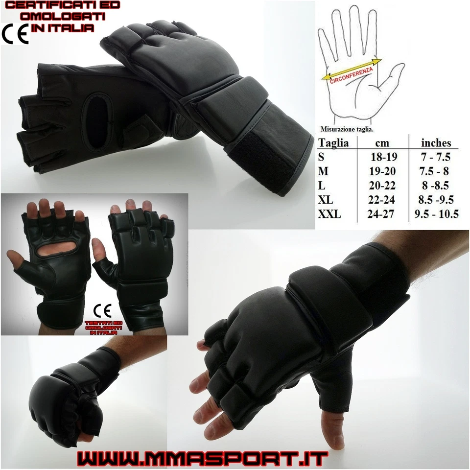 MMASPORT guanti sacco cage gloves mma valetudo jkd kali krav maga free street fight