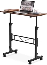 Small Standing Desk Adjustable Height, Mobile Stand up Desk with Wheels, 32 Inch