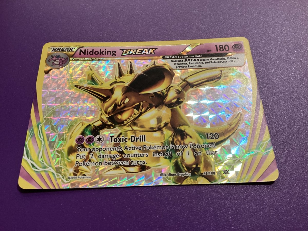 Nidoking BREAK 46/108 Ultra Rare Pokemon Card Evolutions NM Gold