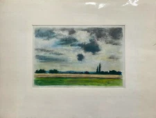 Franz Ehmke *1928-2018 GDR Painter Schildow, Cloudy Day in the Field