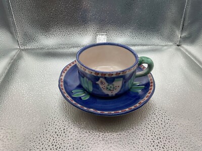 2 mugs en céramique Vietri, Italie, Solimene Made in Italy, décor