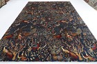 9 x 12 ft Oriental Birds Blue Area Rug Afghan Hand Knotted Veg dye Wool Rug