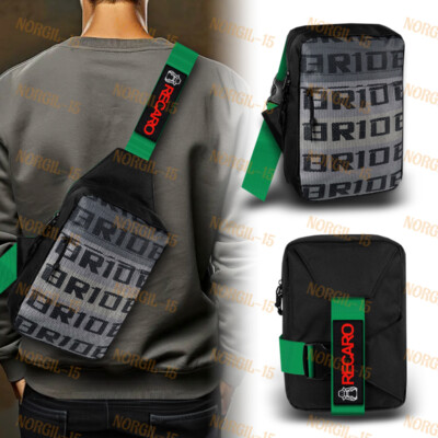 JDM Gradation Crossbody Shoulder Bride Bag With Green Recaro JDM Straps Backpack