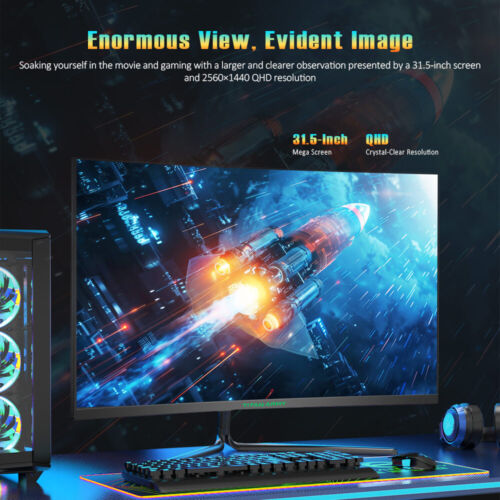 Monitor curvo para juegos Titan Army 31,5"" 2560*1440 HVA panel rápido 240 Hz 1 ms GTG - Imagen 2 de 21