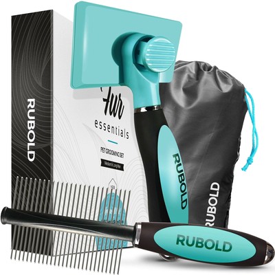 Rubold Dog Grooming Kit Slicker Brush For Dogs With Fur Ejector