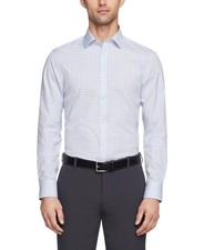 Calvin Klein Men's Refined Slim Fit Stretch Dress Shirt - Blue, 15.5 34/35US