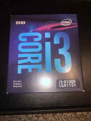  Intel Core i3-9100F Coffee Lake Processor 3.6GHz 8.0GT/s 6MB LGA 1151 CPU, Fan