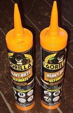 Lot of 2 Gorilla Ultimate Heavy Duty Construction Adhesive White  Each 9fl oz 