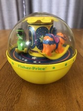 Carrusel de bolas Fisher Price Rolly Poly Chime 1985 vintage flotadores de juguete de Estados Unidos