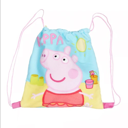 Peppa Pig Beach Towel Pull String Bag Large Childrens Bath Swimming - Picture 2 of 3