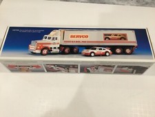 NOS 1993 Servco Tractor Trailer With Race Car New in Original Box Excellent