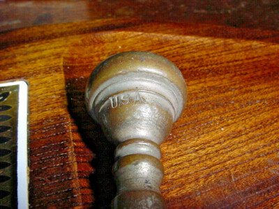 VINTAGE USA TRUMPET MOUTHPIECE BRASS  WITH WORN FINISH SIMPLY MARKED USA