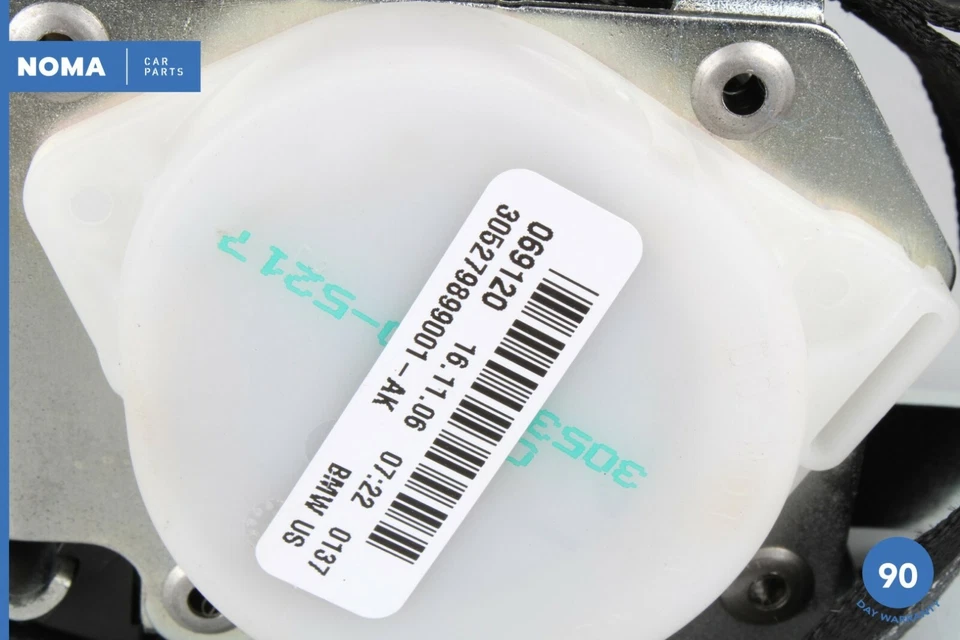 06-08 BMW 328i 335i E90 Sedan Rear Left Driver Side Seat Belt Retractor Grey OEM - Image 2 of 4