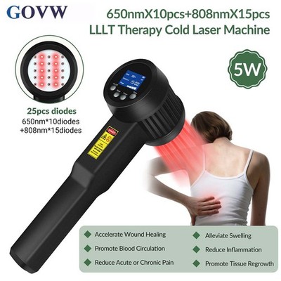 Cold Laser Therapy Machine with 25 Diodes for Acute Chronic Pain Natural Healing
