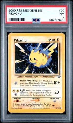 2000 POKEMON NEO GENESIS #70 PIKACHU PSA 7