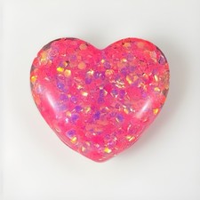 Pop Up Phone Accessory Handle Grip Pink Heart Glitter Sparkle Gift Men Women