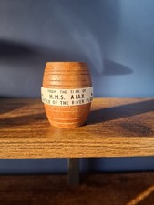 vintage ornate HMS Ajax teak wood barrel WWII D-Day Battle of the River Plate