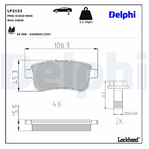Bremsbelagsatz Scheibenbremse Delphi LP2153 FüR Renault Megane Fluence KZ0 3 BZ0-image
