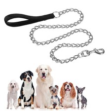 Heavy Duty Chain Dog Leash, Dog Leash with Handle  4ft x 4 Mm, Black 
