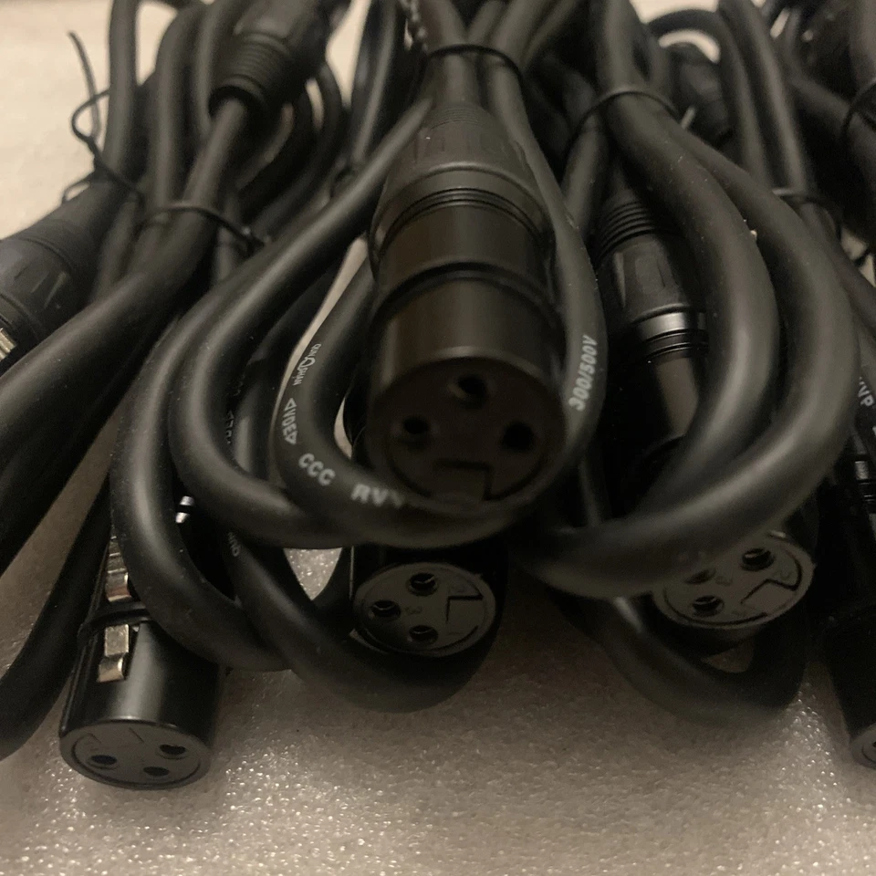 3.2Ft / 1M DMX Cable, 9pcs 3 Pin DMX Cables DMX Wires, DMX512 XLR Male to Female - Image 3 of 4