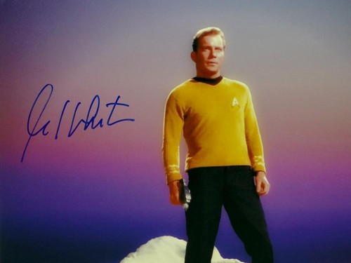 William Shatner Signed Star Trek 16x20 Standing on Rock *Blue/Left JSA W Auth - Picture 2 of 5