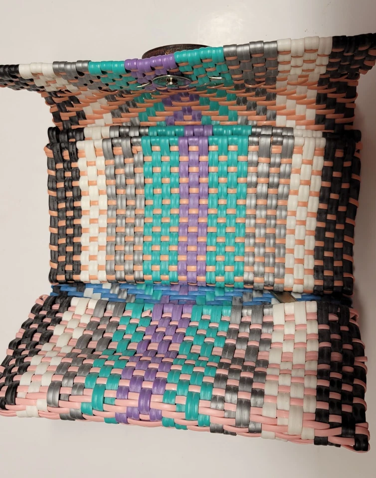 Cartera/cartera de mano Maria Victoria multicolor tejida a mano - totalmente nueva Foto 3 de 4