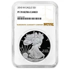 2010-W $1 1-oz Proof American Silver Eagle NGC PF70UC Brown Label