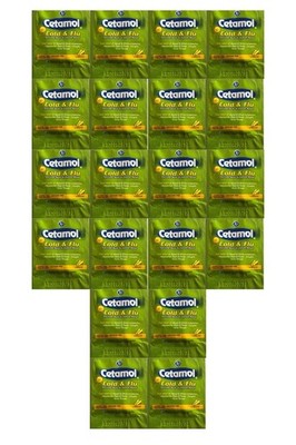 Cetamol Cold and Flu Non-Drowsy Daytime Relief 20 Sachets - 40 Tablets