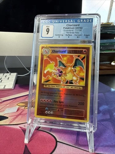 CGC 9 Mint 2016 Pokemon TCG Charizard Reverse Holo 11/108 XY Evolutions
