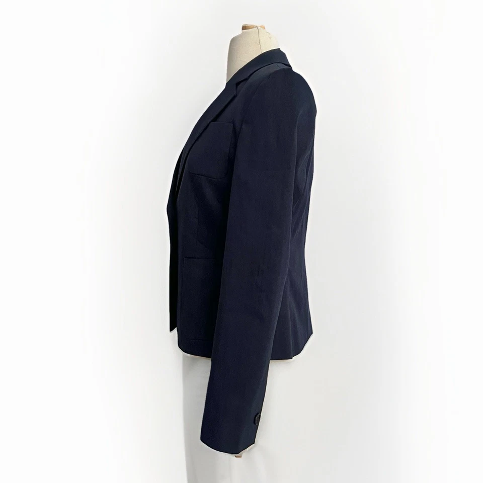 Brooks Brothers Womens Navy Linen Blend Stellita Fit Blazer Jacket Sz 4P Italy - Image 2 of 4