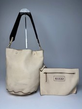 Borsa a secchiello vintage Marni in pelle beige nera