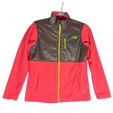 The North Face Girls Fleece Full Zip Jacket Youth Sz XL 18 Pink Gray Outerwear