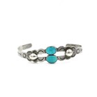 Southwest Sterling Fred Harvey Era Turquoise Cuffs & Rings Lot of 4 #S5621-2 — photo 6