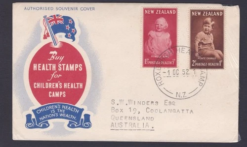 1952 NEW ZEALAND HEALTH FULL SET PRE-DECIMAL STAMP FIRST DAY COVER #A894