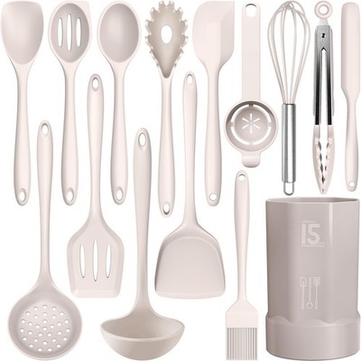 Silicone Cooking Utensils Set - 446°F Heat Resistant Kitchen Utensils,Turner ...