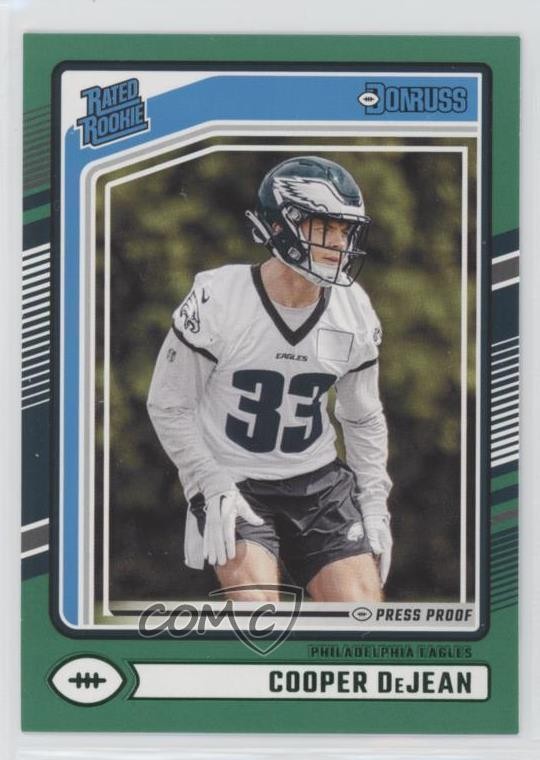 2024 Panini Donruss Rated Rookie Green Press Proof Cooper DeJean #305