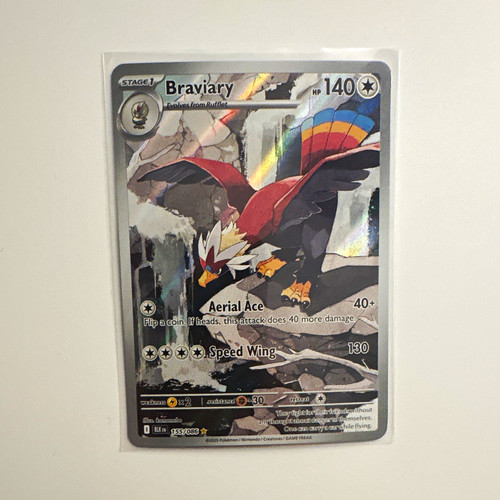 Pokémon Braviary 155/086 Sv: Black Bolt Illustration Rare Holo Stage 1 140 HP EN