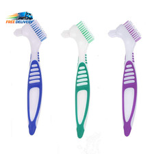 3 Pcs Denture Cleaning Brush Portable Cleaning Brush False Teeth Brushes for Den