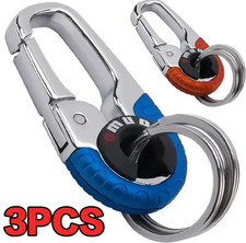 3pcs Stainless Steel Keychain Buckle Set Carabiner Key Ring Holder for Men - NEW