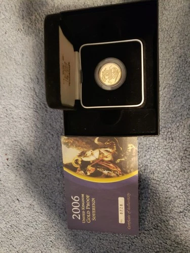 British Royal Mint 2006 Gold Proof UK Sovereign Coin with Box and Certificate