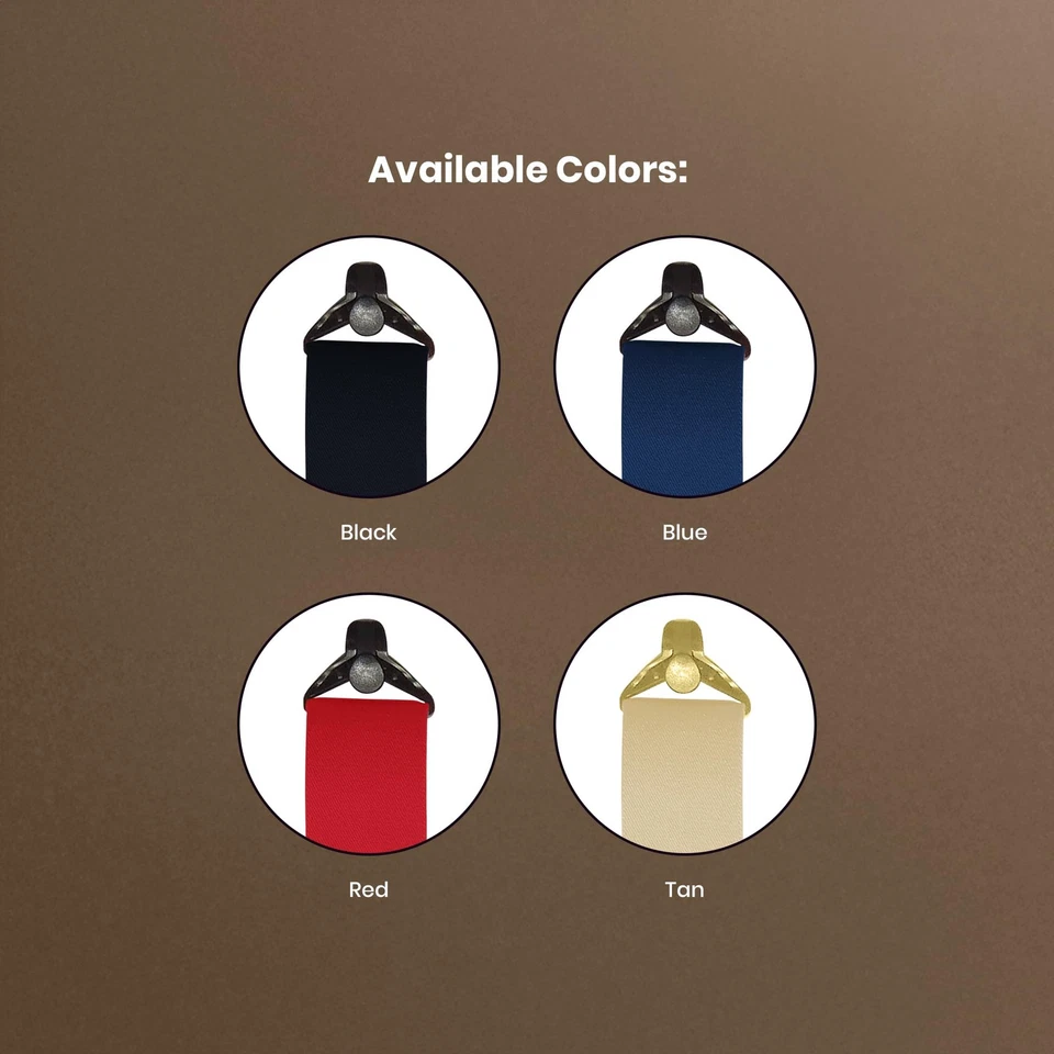 Holdup Ski-Ups Tan 1 1/2" Suspenders for Men with USA Patented Black Composit... - Image 3 of 4