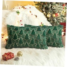 Christmas Throw Pillow Covers 12 x 20 20" x 12" Pack of 2 Christmas Green