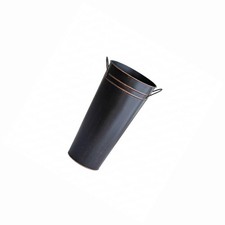 Iron Container with Handles Distressed Flower Container with Handles Matte Black