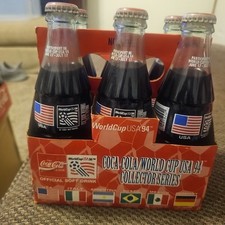 COCA-COLA Classic Bottle USA World Cup 94 -6 8oz Coke bottles unopened 