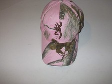Pink Browning Camo Hat Buckmark Logo Ladies Girls Hunting Cap Adjustable