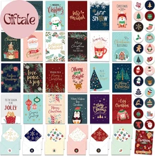 24 Pack Foiled & Glittery 6X4In Assorted Box Christmas Cards with Envelopes and