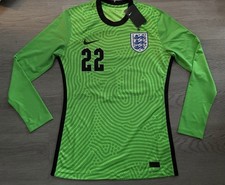 England Nike 2020/2021 Player Issue Green Goalkeeper Football Shirt No 22 Large