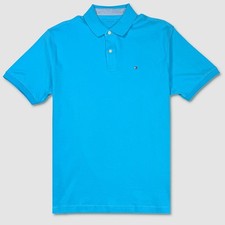 Tommy Hilfiger 2-Button Polo Shirt - NWT Mens Size Large Aqua Blue - 49098-H5